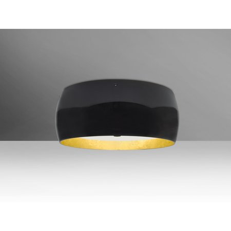 BESA LIGHTING Pogo Ceiling, Black/Inner Gold Foil, Bronze, 3x60W Incandescent 1KM-POGOGF-BR